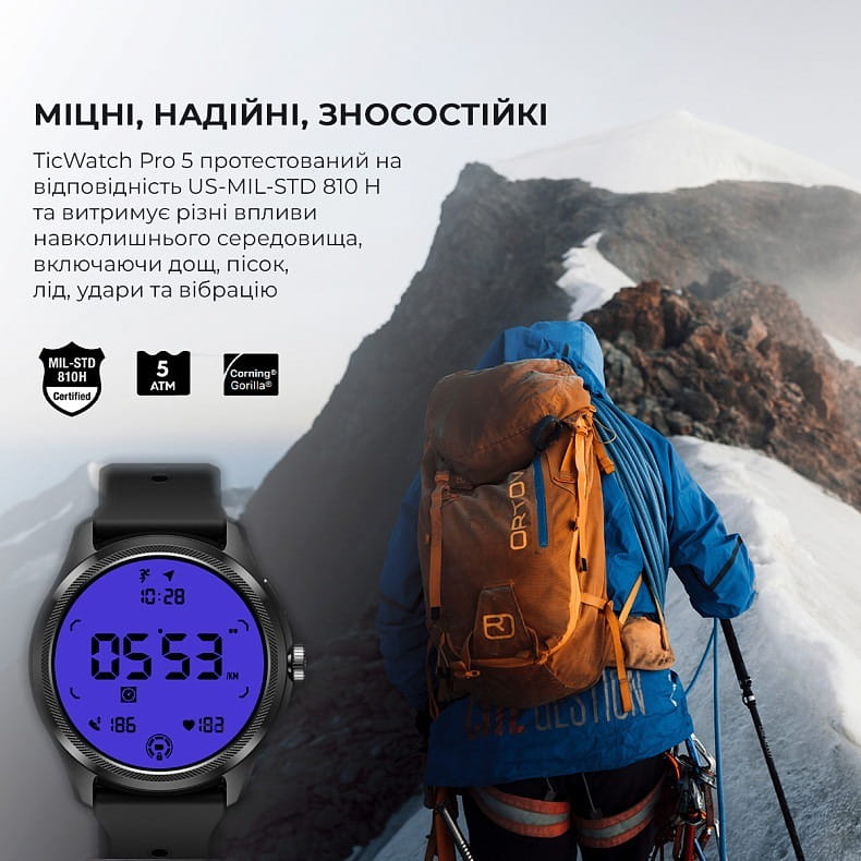 Смарт-часы Mobvoi TicWatch Pro 5 GPS (WH12088) Black (P3170000400A)