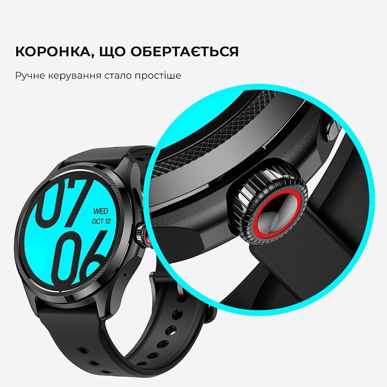 Смарт-годинник Mobvoi TicWatch Pro 5 GPS (WH12088) Black (P3170000400A)