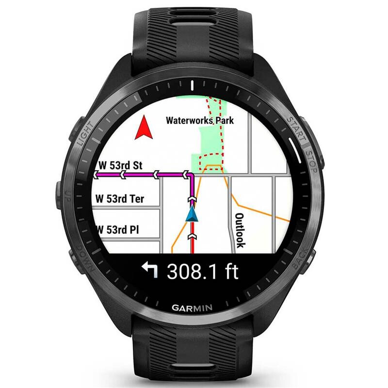 Смарт-годинник Garmin Forerunner 965 Carbon Gray DLC Titanium Bezel with Black Case and Black/Powder Gray Silicone Band (010-02809-80)