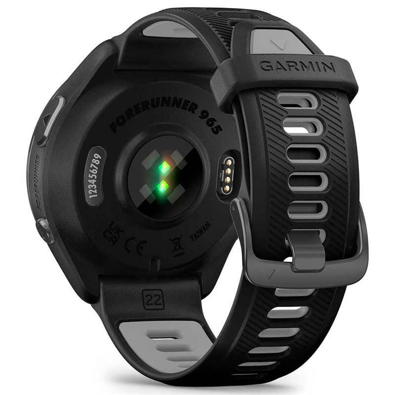 Смарт-часы Garmin Forerunner 965 Carbon Gray DLC Titanium Bezel with Black Case and Black/Powder Gray Silicone Band (010-02809-80)