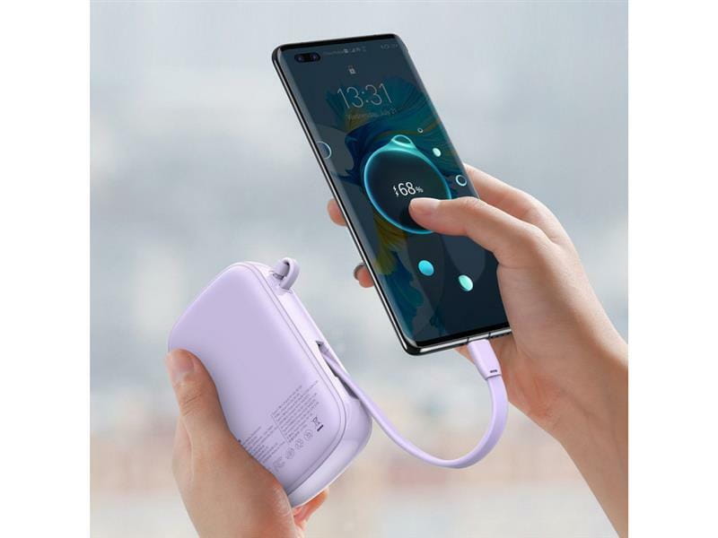 Універсальна мобільна батарея Baseus Qpow Digital Display Quick Charging Power Bank 20W 20000mAh Purple (PPQD-I05)