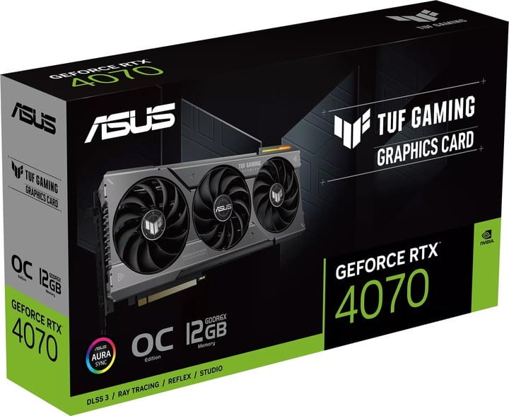 Видеокарта GF RTX 4070 12GB GDDR6X TUF Gaming OC Asus (TUF-RTX4070-O12G-GAMING)