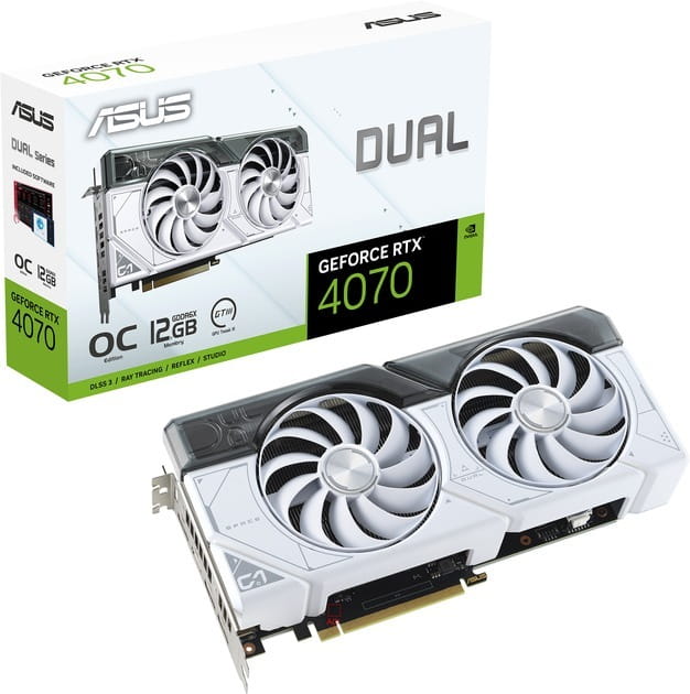 Видеокарта GF RTX 4070 12GB GDDR6X Dual OC White Asus (DUAL-RTX4070-O12G-WHITE)