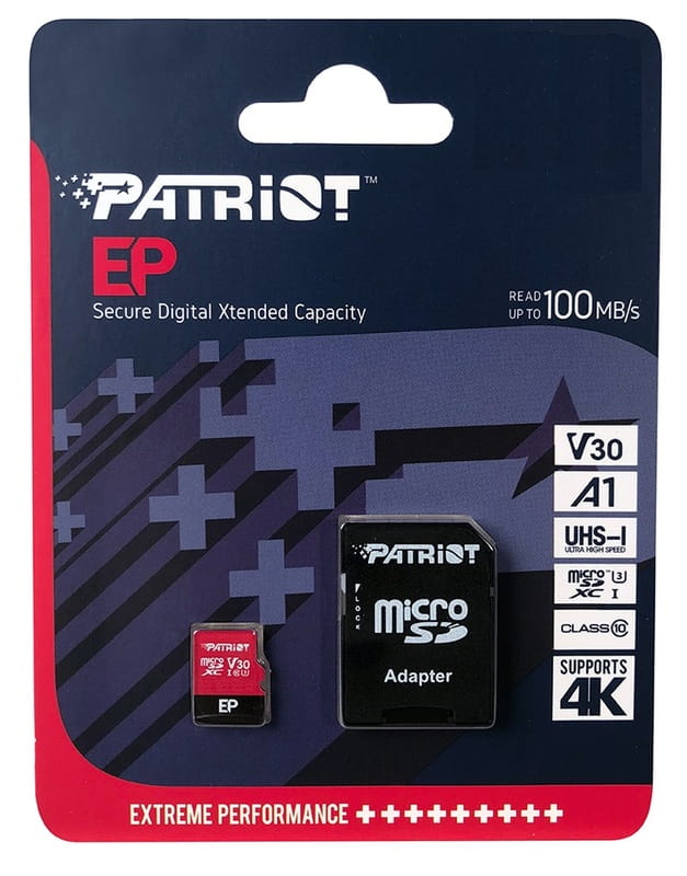 Карта памяти MicroSDXC 1TB UHS-I/U3 Class 10 Patriot EP A1 R90/W80MB/s + SD-adapter (PEF1TBEP31MCX)