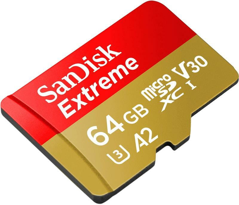 Карта пам`ятi MicroSDXC 64GB C10 UHS-I SanDisk Extreme V30 U3 R170/W80MB/s (SDSQXAH-064G-GN6AA)
