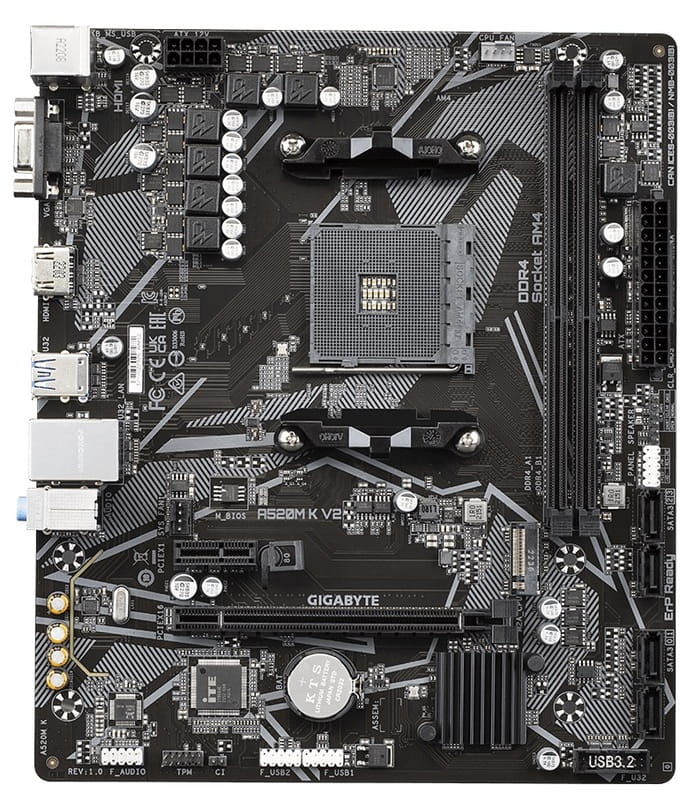 Материнская плата Gigabyte A520M K V2 Socket AM4