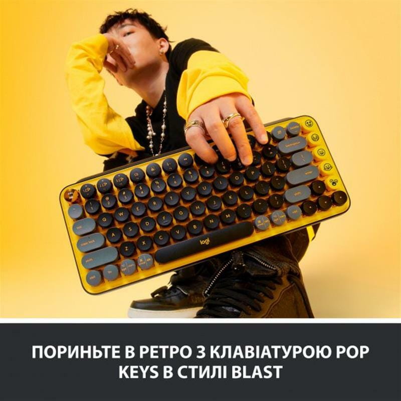 Клавиатура беспроводная Logitech Pop Wireless Blast Yellow (920-010735)