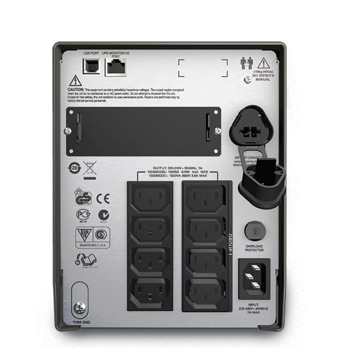 ИБП APC Smart-UPS 1500VA LCD, Lin.int., AVR, 8 х IEC, SmartSlot, USB, RJ-45, металл (SMT 1500I)