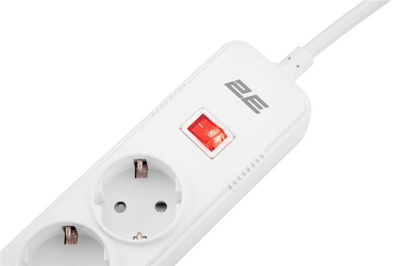 Сетевой фильтр 2E 5хSchuko, 2 м (2E-SP515M2USBWH)