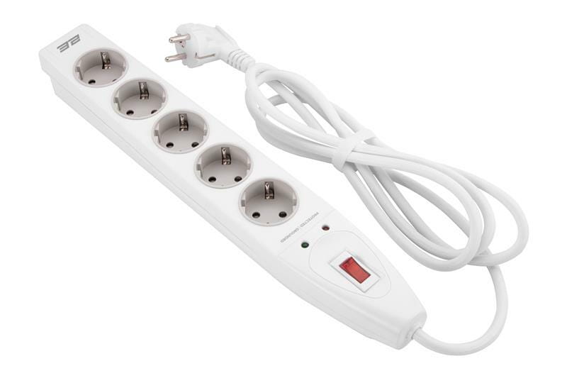 Сетевой фильтр 2E 5хSchuko, 2 м (2E-SP515M2WH)