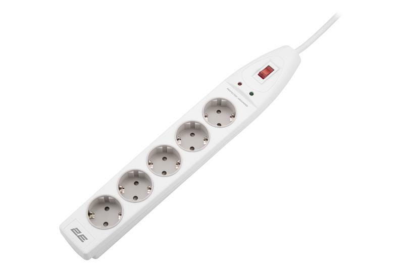 Сетевой фильтр 2E 5хSchuko, 3 м (2E-SP515M3WH)