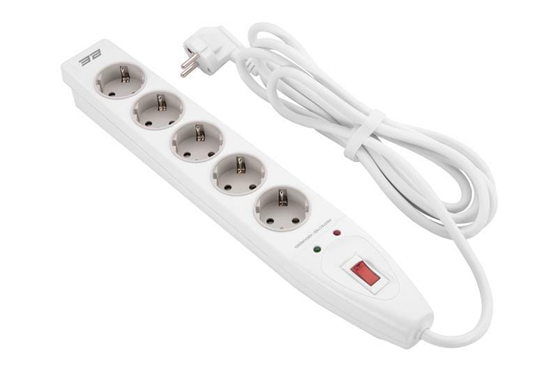 Сетевой фильтр 2E 5хSchuko, 3 м (2E-SP515M3WH)