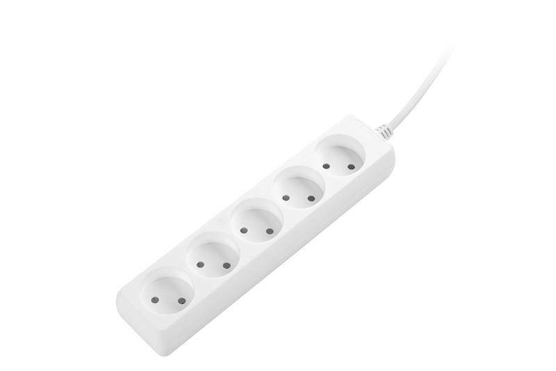 Сетевой удлинитель 2E 5XCEE7/17, 2G*1.0мм, 1.5м, white