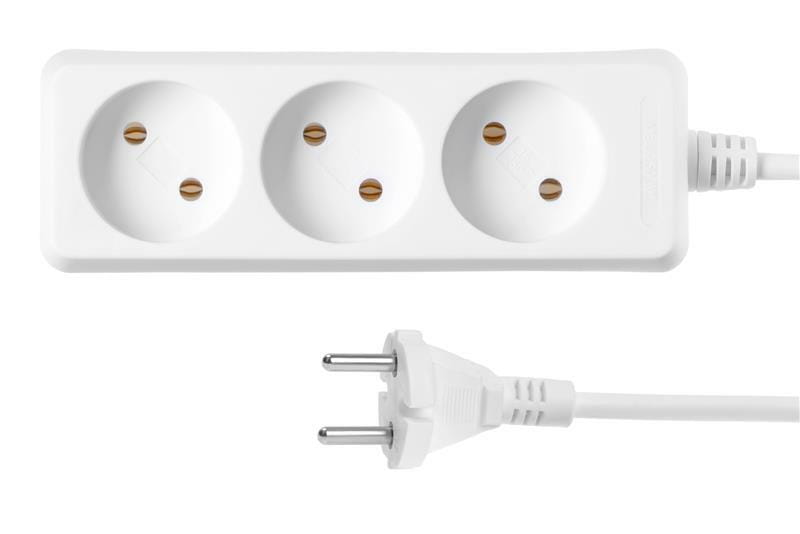 Фильтр питания 2E (2E-U03M1.8) 3 розетки, 1.8 м, белый