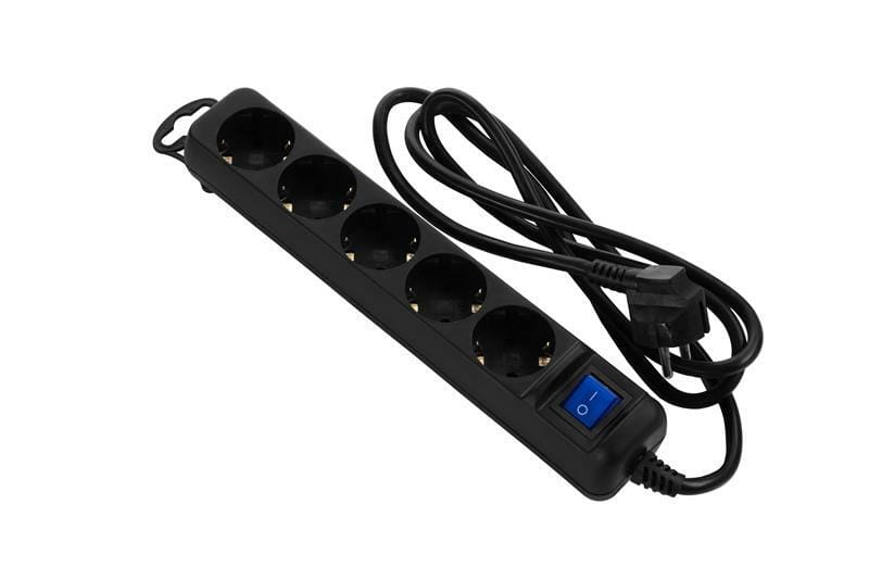 Фильтр питания 2E (2E-U05ES15M1.5BK) 5хSchuko, 1.5 м, черный