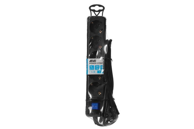 Фильтр питания 2E (2E-U05ES15M1.5BK) 5хSchuko, 1.5 м, черный