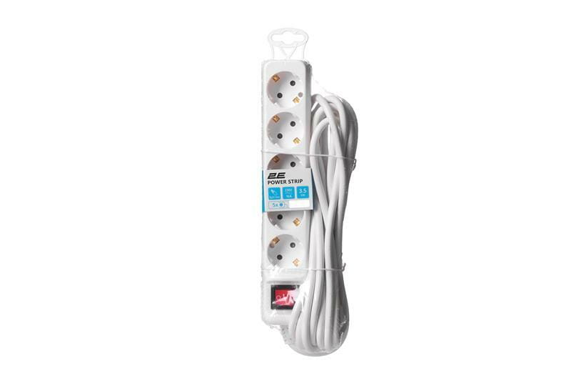 Фильтр питания 2E (2E-U05ES15M5) 5хSchuko, 5 м, белый