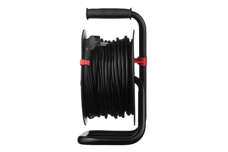 Сетевой удлинитель на катушке 2E 4XSchuko, ІР20, 3G*1.5мм, 20м, black (2E-CR4315IP20M20)