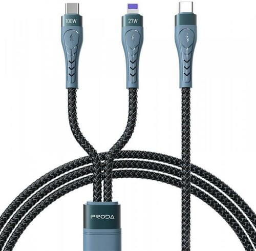 Фото - Кабель Proda   PD-B73th USB Type C - USB Type-C + Lightning , 5 А, 1.3 (M/M)