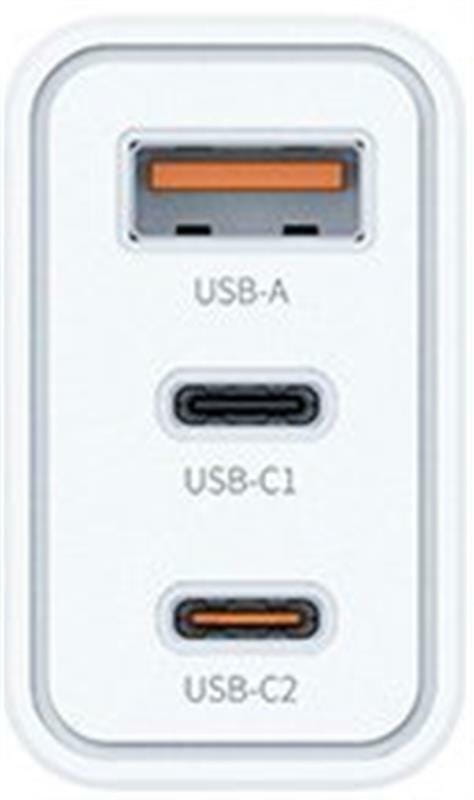 Мережевий зарядний пристрій Proda PD-73 (USB 3A; 2USC-C 3A) White (PD-A73-WH)