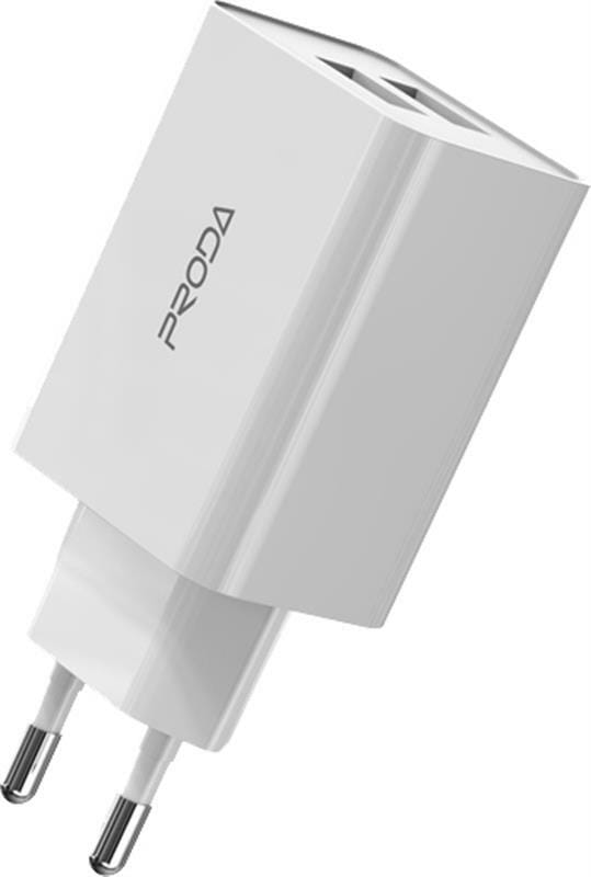 Сетевое зарядное устройство Proda PD-A28i (2USB 2.4A) White (PD-A28i-WH) + кабель Ligthtning