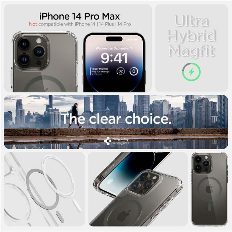 Чeхол-накладка Spigen Ultra Hybrid MagFit для Apple iPhone 14 Pro Max Graphite (ACS04826)