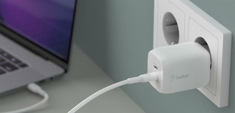 Сетевое зарядное устройство Belkin Home Charger 65W Dual USB-C (WCH013VF2MWH-B6)