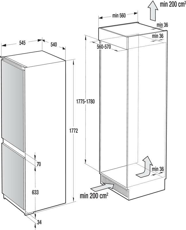 Встраиваемый холодильник Gorenje RKI418FE0