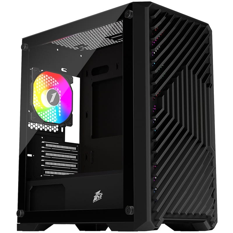 Корпус 1stPlayer T5-4F1-BK Black без БП