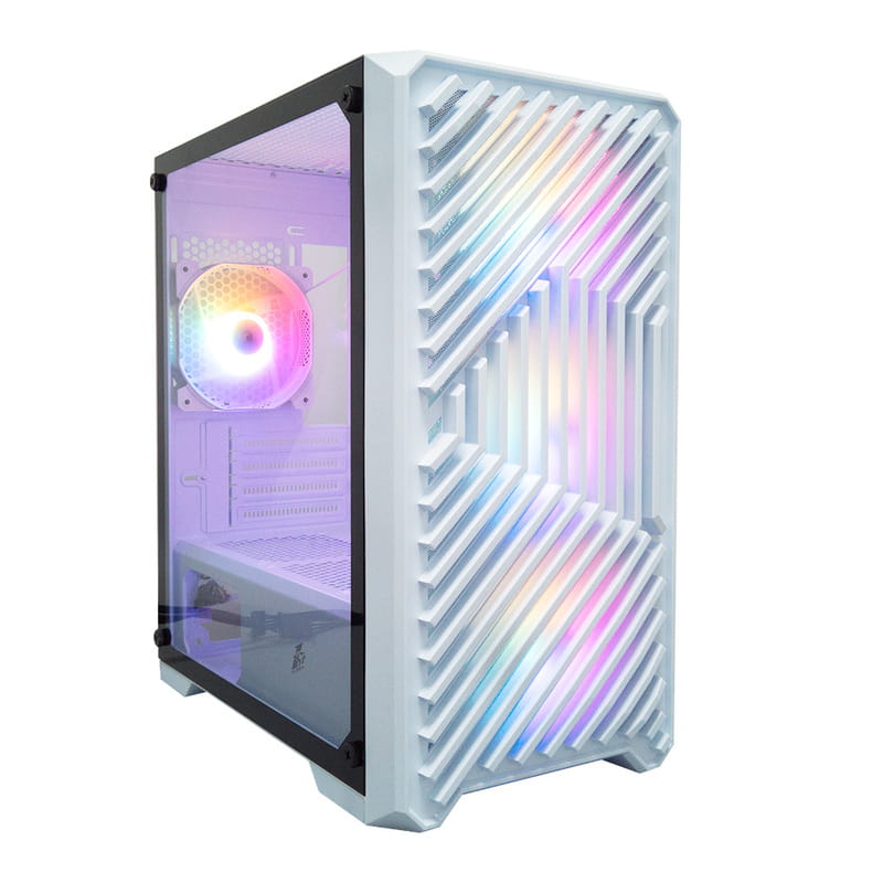 Корпус 1stPlayer T5-4F1-W-WH White без БП