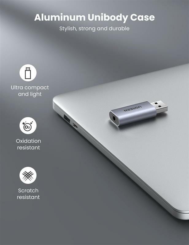 Звуковая карта Ugreen CM383 Gray (80864)