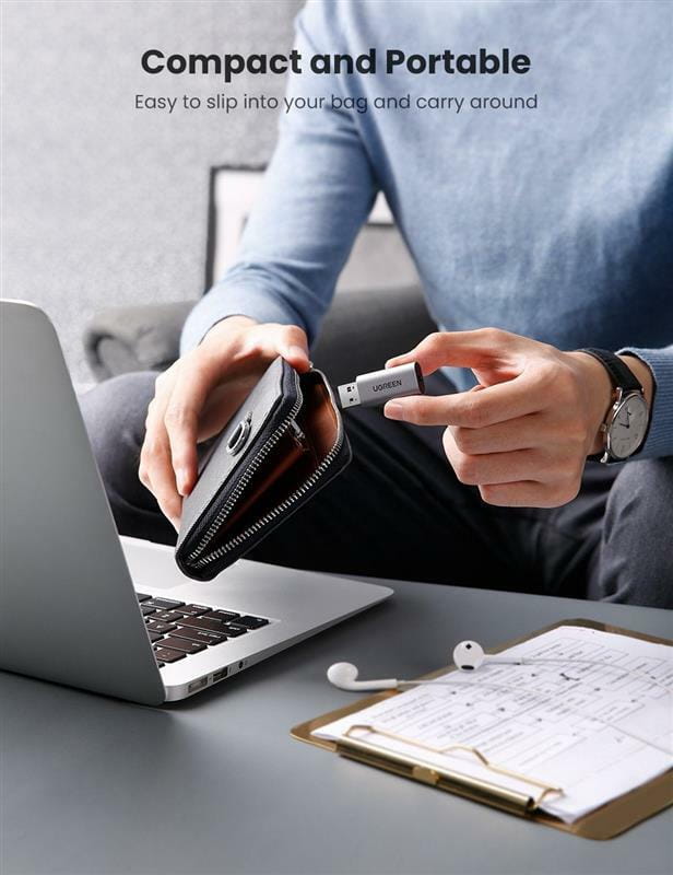 Звуковая карта Ugreen CM383 Gray (80864)