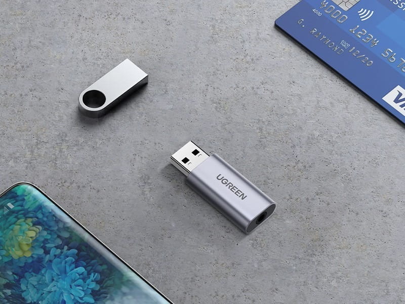 Звуковая карта Ugreen CM383 Gray (80864)