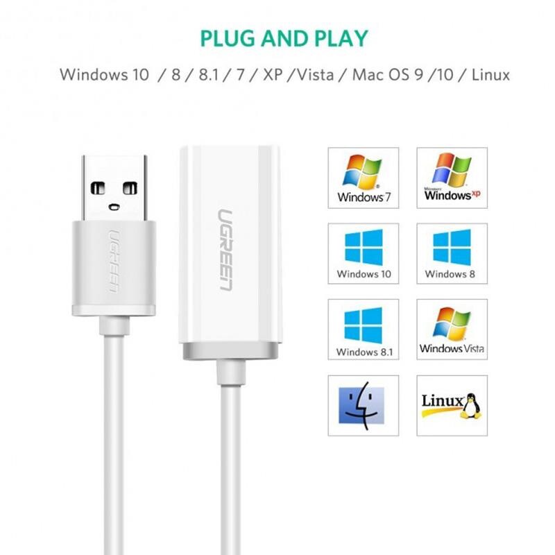 Звуковая карта Ugreen US206 White (30712)