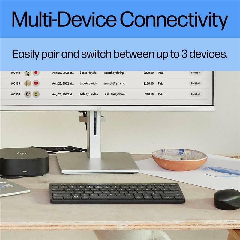 Клавіатура беспроводная HP 350 Compact Multi-Device BT Black (692S8AA)