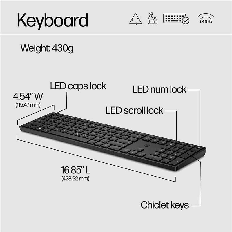 Клавиатура беспроводная HP 450 Programmable WL Black (4R184AA)