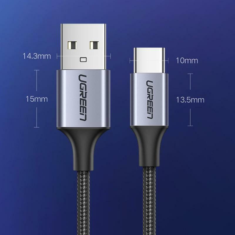 Кабель Ugreen US288 USB - USB Type-C (M/M), 1.5 м, Black (60127)