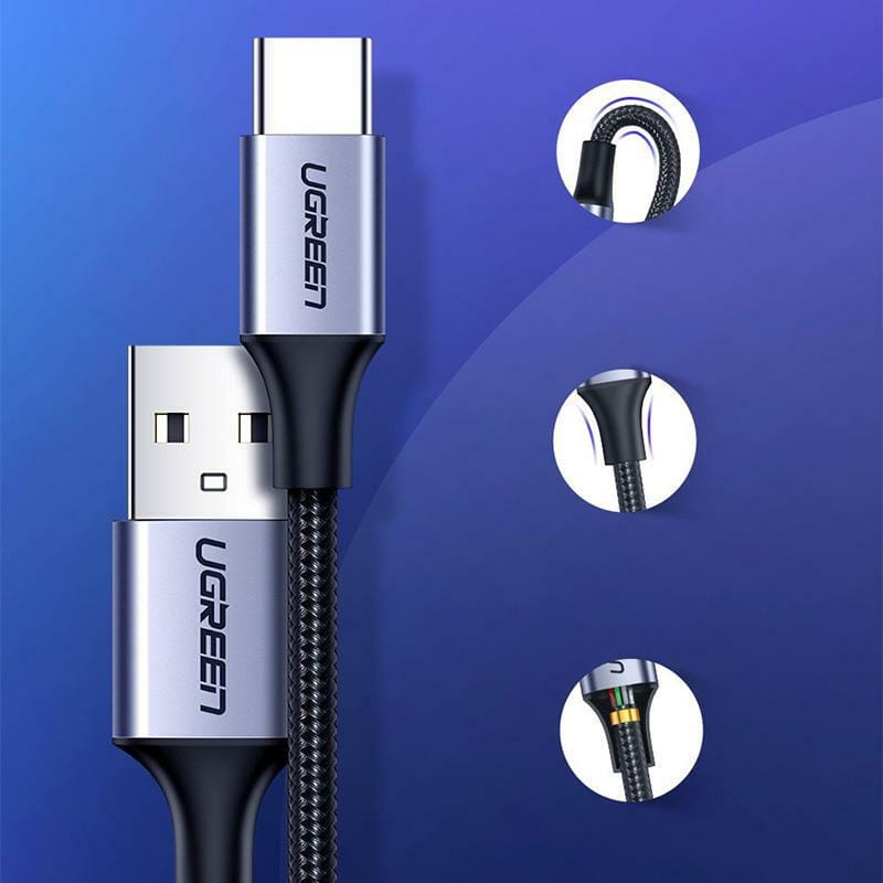 Кабель Ugreen US288 USB - USB Type-C (M/M), 1.5 м, Black (60127)