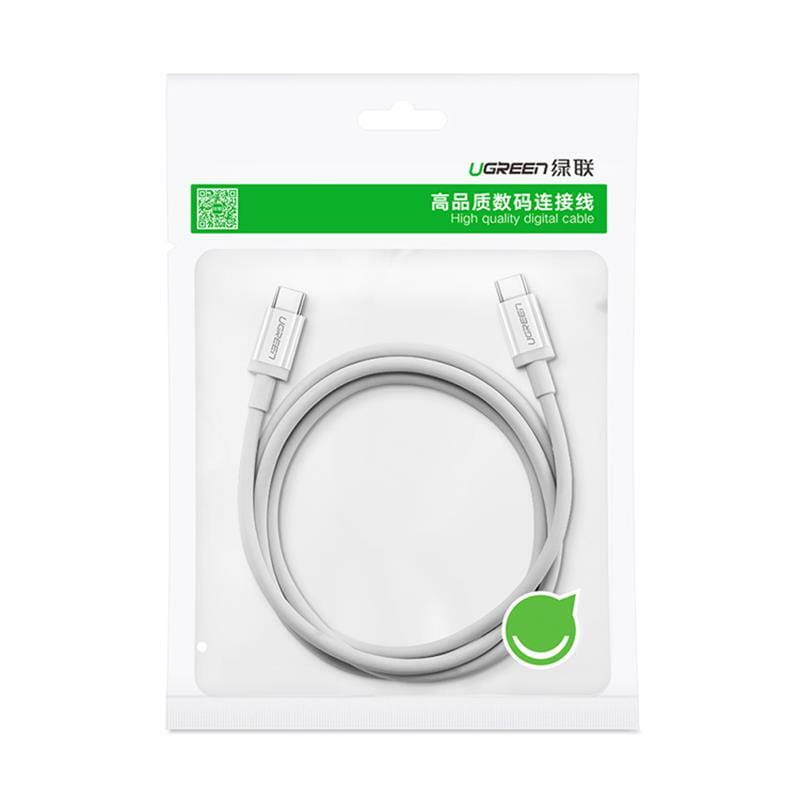 Кабель Ugreen US264 USB-C - USB-C (M/M), 1м, White (60519)