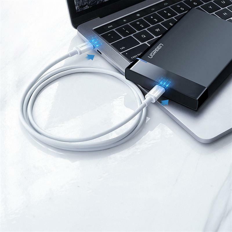 Кабель Ugreen US264 USB-C - USB-C (M/M), 1м, White (60519)