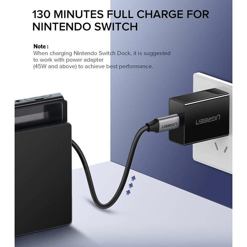 Кабель Ugreen US161 USB Type-C - USB Type-C (M/M), 1.5 м, Gray (50751)