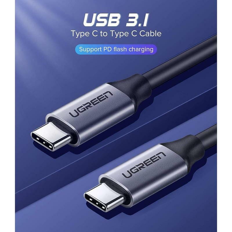 Кабель Ugreen US161 USB Type-C - USB Type-C (M/M), 1.5 м, Gray (50751)