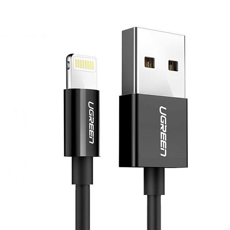 Кабель Ugreen US155 USB - Lightning (M/M), 2 м, Black (80823)