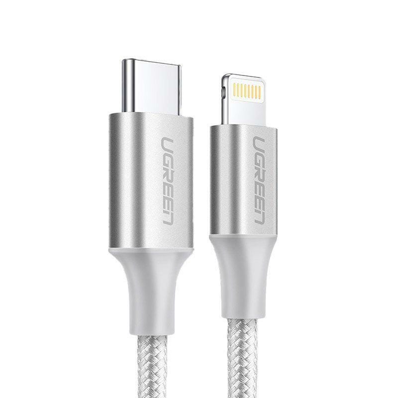Кабель Ugreen US304 USB Type-C - Lightning (M/M), 2 м, Silver (70525)