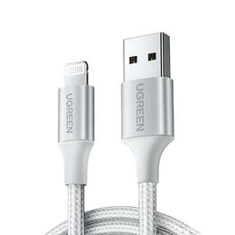 Кабель Ugreen US199 USB - Lightning (M/M), 2 м, Silver (60163)