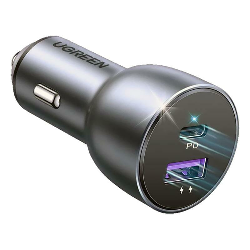 Автомобильное зарядное устройство Ugreen CD213 (2xUSB 36W (USB-C+USB-A) QC 3.0+ Gray (60980)