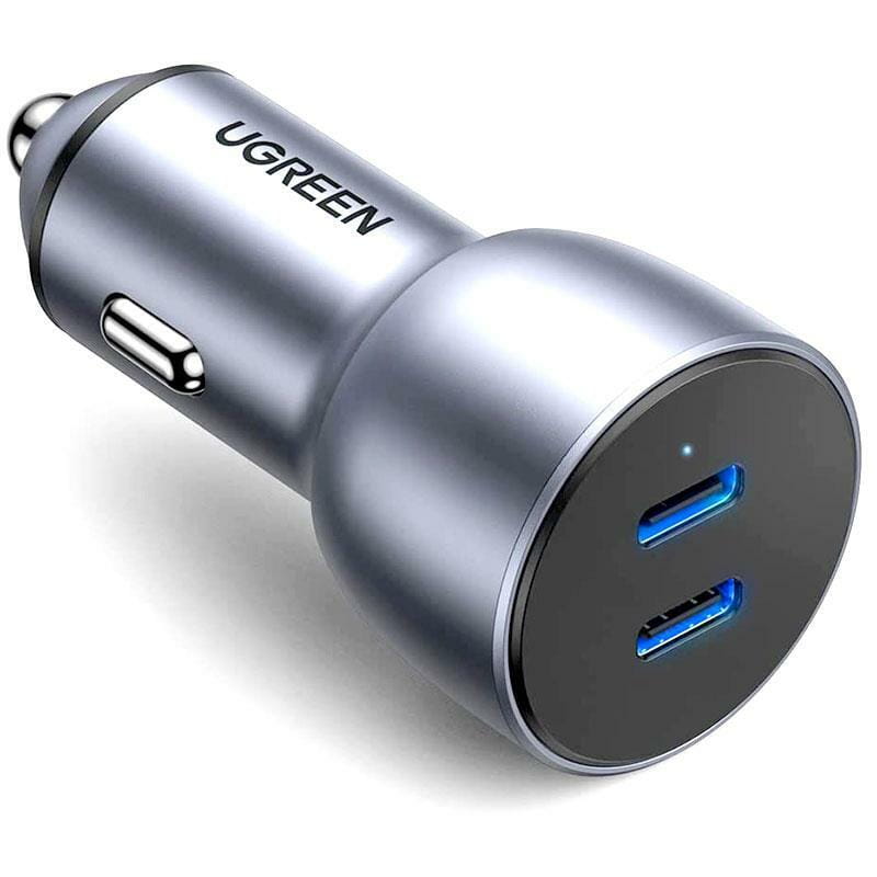 Автомобильное зарядное устройство Ugreen CD213  (2xUSB 40W (USB-C) QC 3.0+ Gray (70594)