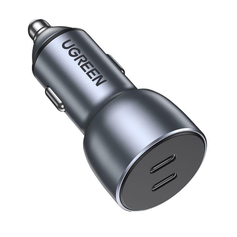 Автомобильное зарядное устройство Ugreen CD213  (2xUSB 40W (USB-C) QC 3.0+ Gray (70594)