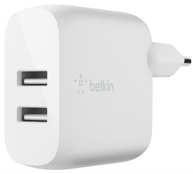 Сетевое зарядное устройство Belkin Home Charger 24W Dual USB + Lightning 1м (WCD001VF1MWH)
