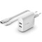 Фото - Сетевое зарядное устройство Belkin Home Charger 24W Dual USB + Lightning 1м (WCD001VF1MWH) | click.ua